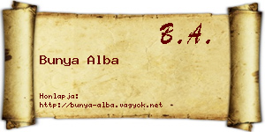 Bunya Alba névjegykártya